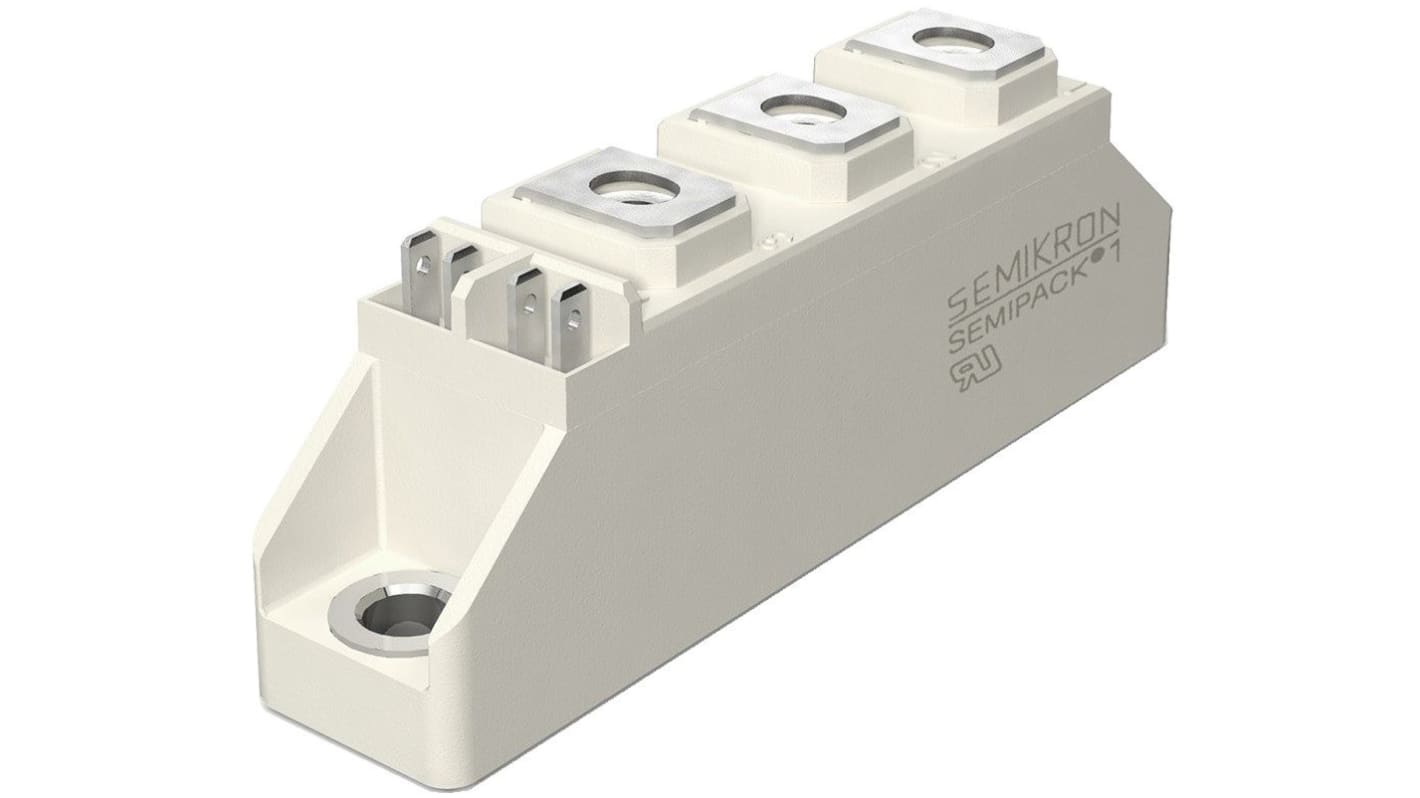 Modulo tiristore doppio SCR Semikron, SEMIPACK1, 7 Pin, 40A, 1200V, Montaggio a pannello