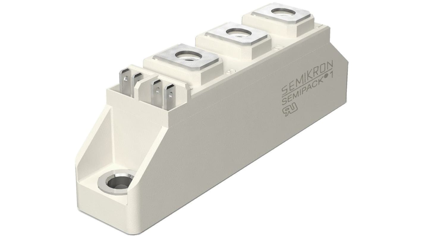 Modulo tiristore doppio Semikron, A 10, 3 Pin, 100A, 1600V, Montaggio a pannello