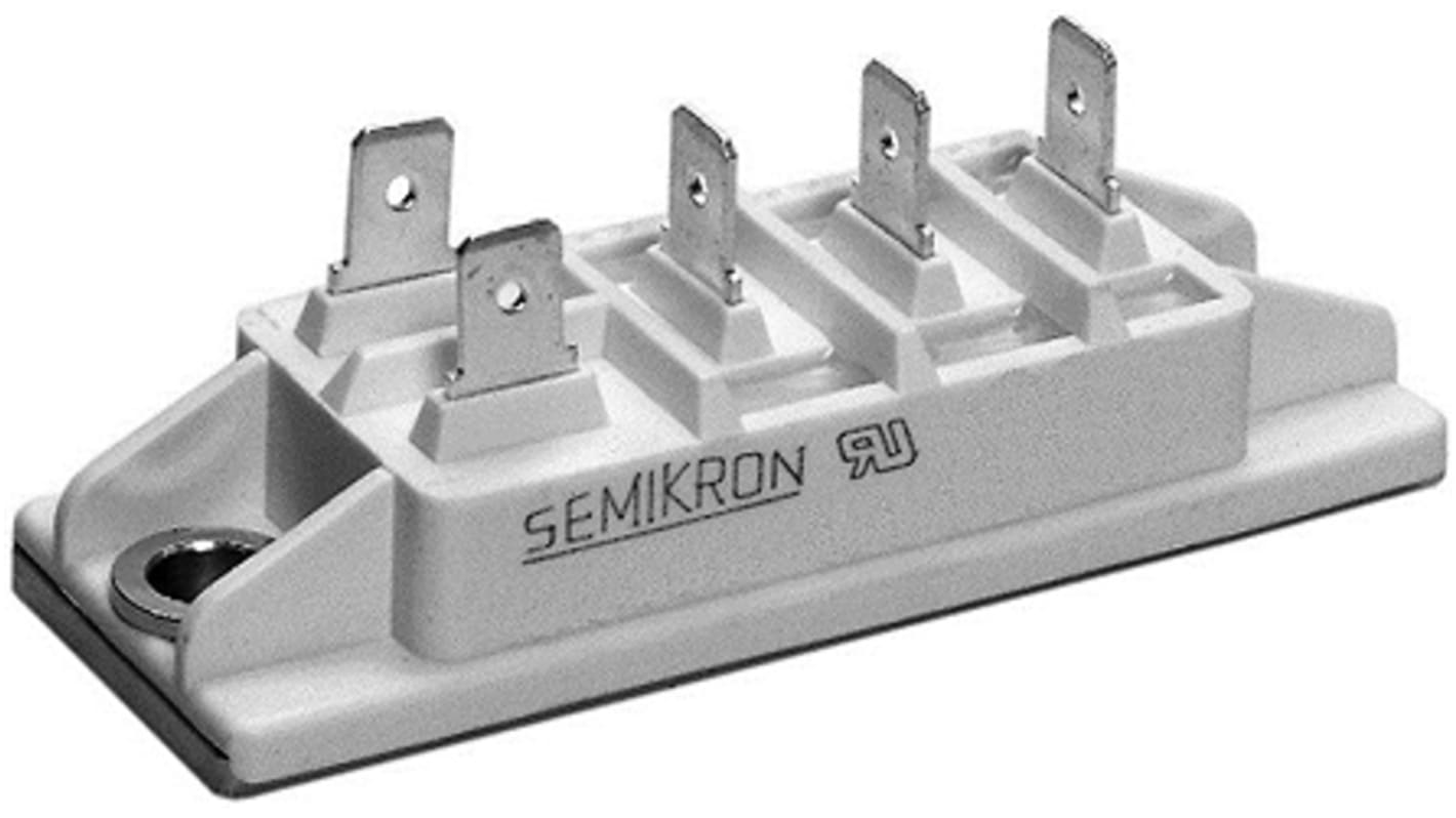 Semikron Bridge Rectifier Module, 75A, 1600V, 3-phase, 5-Pin