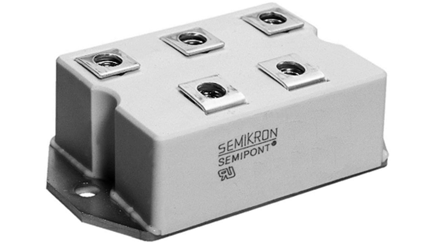 Semikron Bridge Rectifier Module, 150A, 1600V, 3-phase, 7-Pin