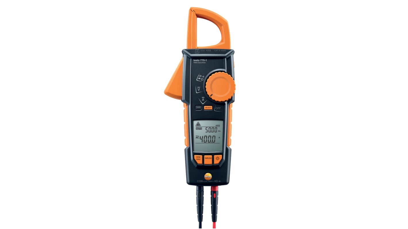 Testo 770-1 Clamp Meter, Max Current 400A ac CAT III 1000V With UKAS Calibration