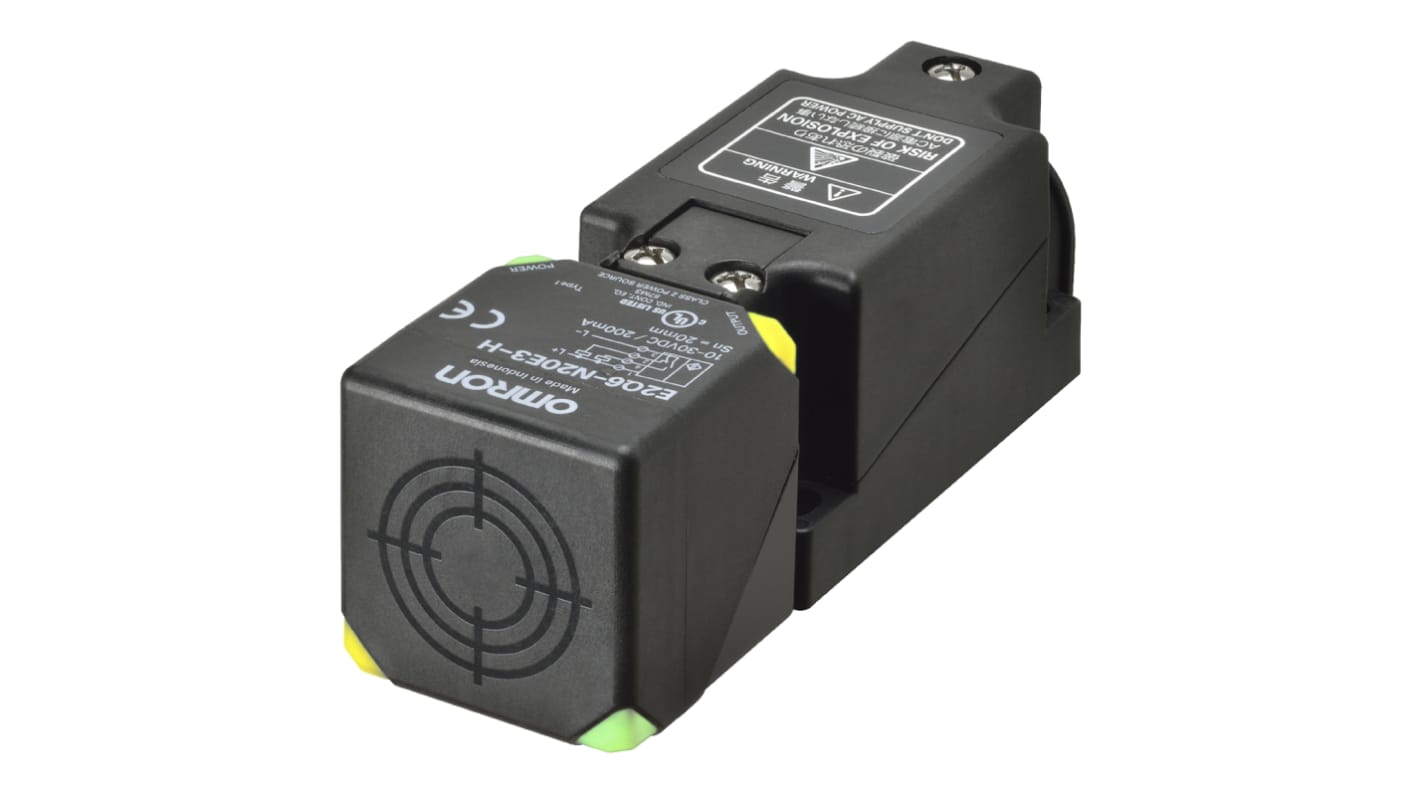 Omron Inductive Block-Style Proximity Sensor, 20 mm Detection, PNP Output, 10 → 30 V dc, IP67