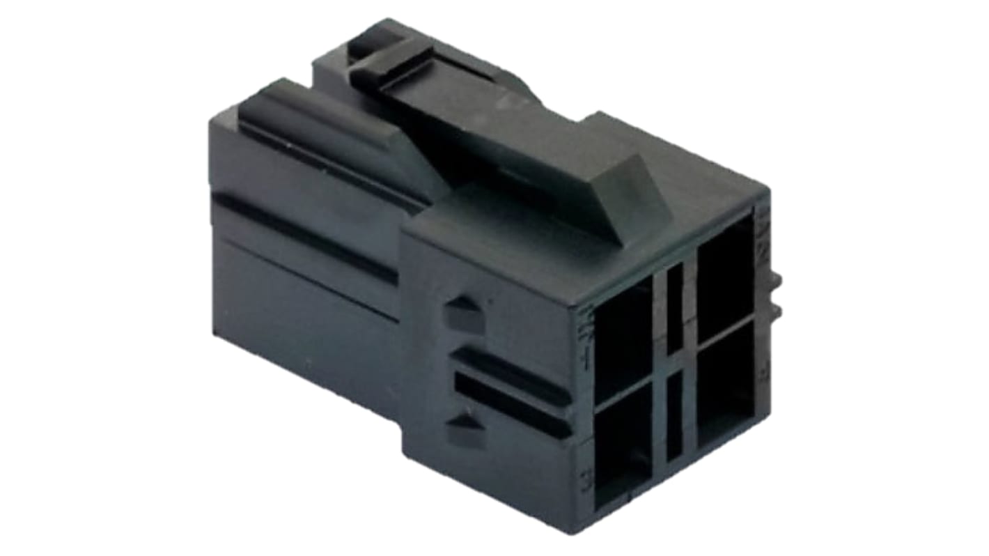 Carcasa de conector Molex 151049-2406, Serie CP-6.5, paso: 6.5mm, 4 contactos, 2 filas, Recto, Hembra, Montaje de Cable