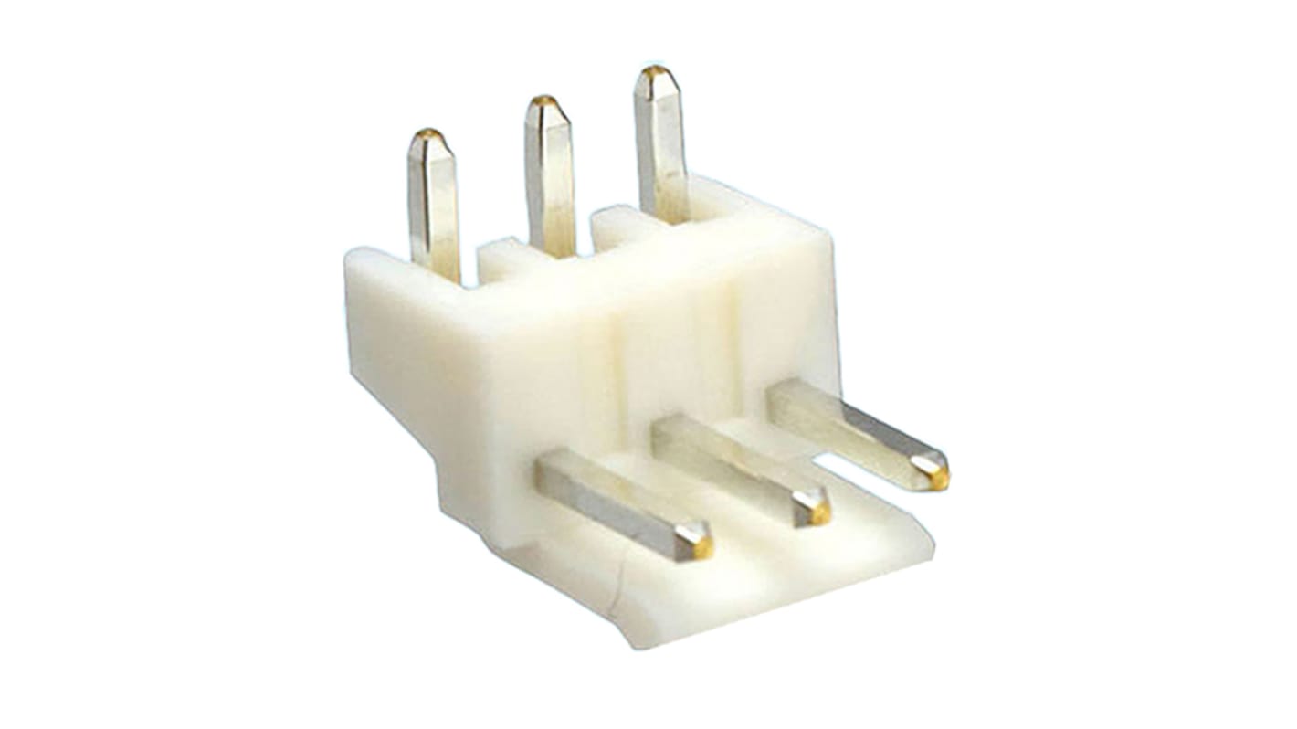 Conector macho para PCB Ángulo de 90° JST serie VH de 3 vías, 1 fila, paso 3.96mm, para soldar, Montaje en orificio