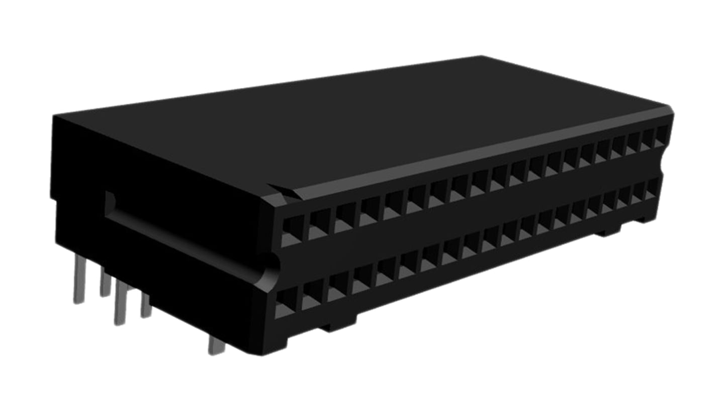 Conector hembra para PCB Ángulo de 90° TE Connectivity serie AMPMODU System 50, de 40 vías en 2 filas, paso 1.27mm, 500