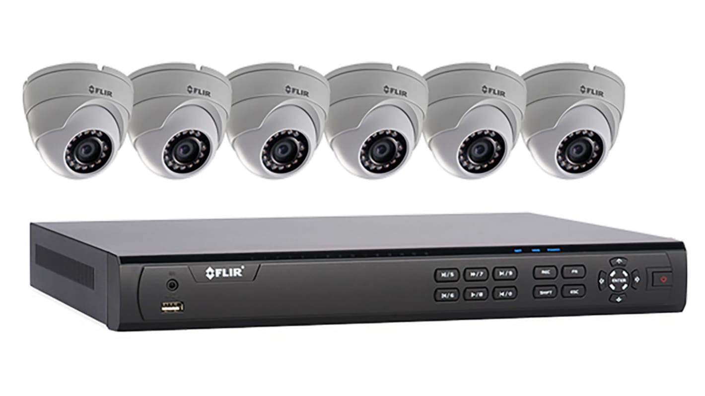 FLIR Indoor, Outdoor IR CCTV System, 8 Camera Connections, RJ45