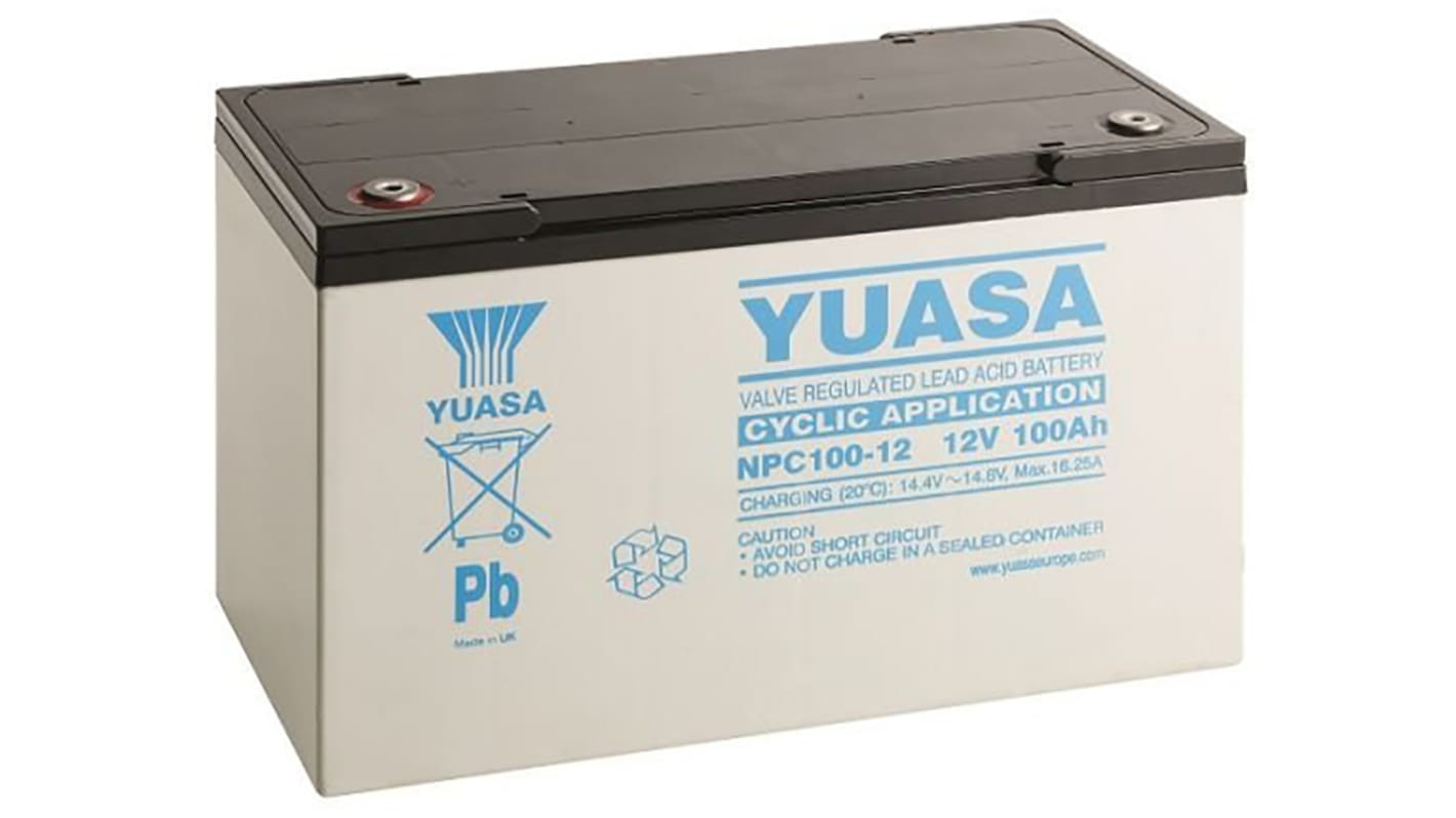 Yuasa 12V M8 Sealed Lead Acid Battery, 100Ah