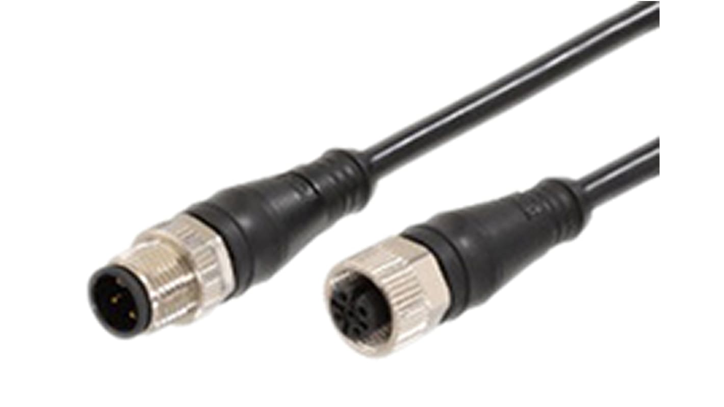 Cable de conexión Molex, con. A M12 Hembra, 5 polos, con. B M12 Macho, 5 polos, cod.: A, long. 2m, 60 V, 4 A, IP67