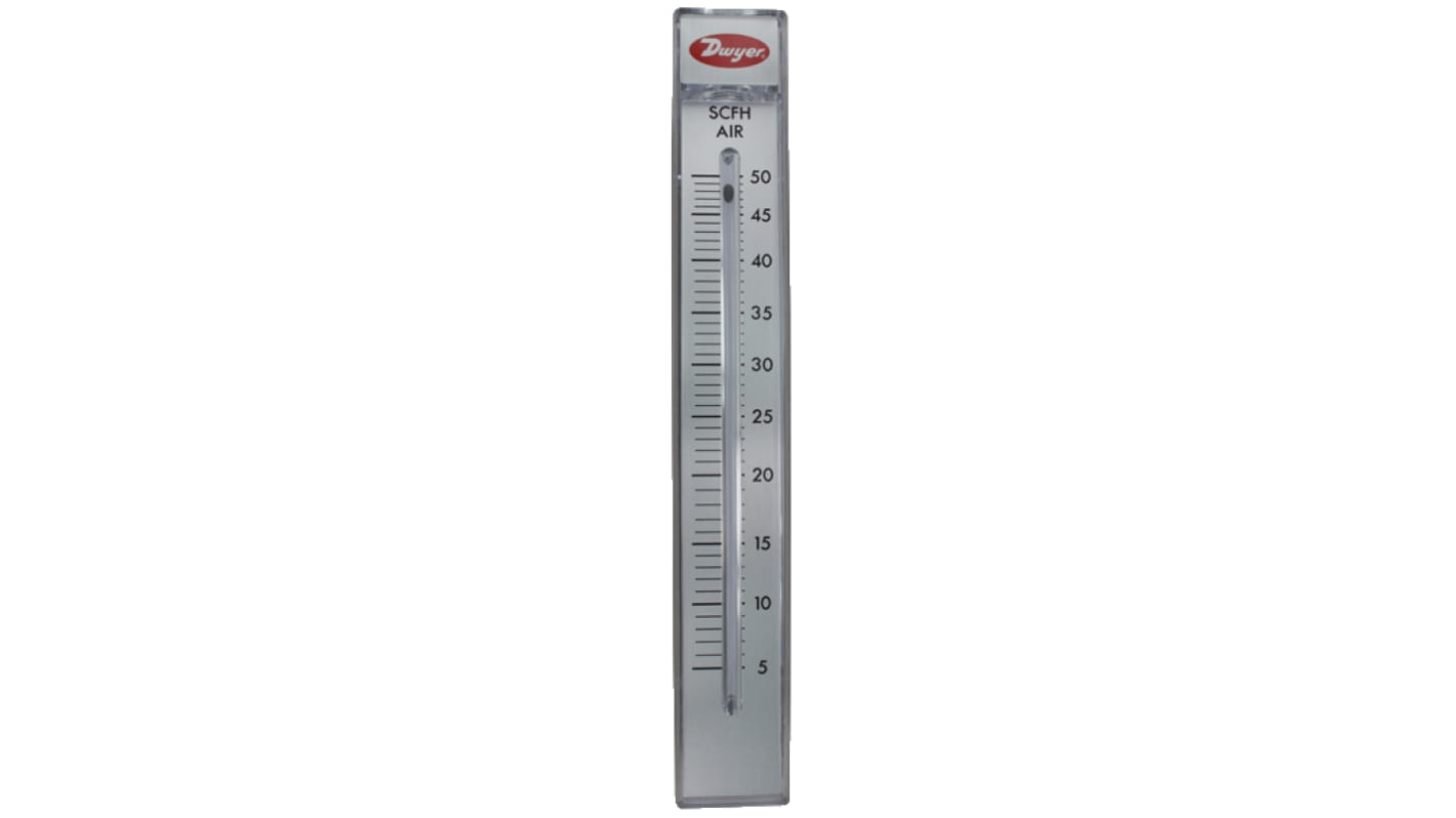 Caudalímetro DWYER INSTRUMENTS RMC para Aire, 100 SCFH → 1000 SCFH, 6.9bar, Ø tubería 1/2 pulg.