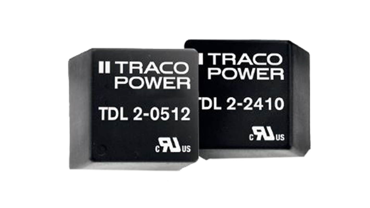 Convertisseur DC-DC TRACOPOWER, TDL 2, Montage traversant, 2W, 1 sortie, ±12V c.c., ±83mA