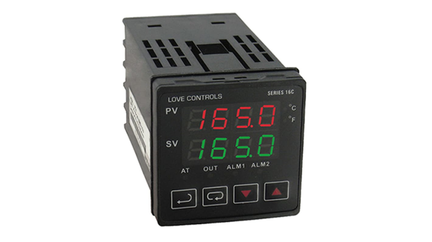 DWYER INSTRUMENTS 16C Panel Mount PID Temperature Controller, 48 x 48mm 1 Input, 1 Output Relay, 100 → 240 V ac