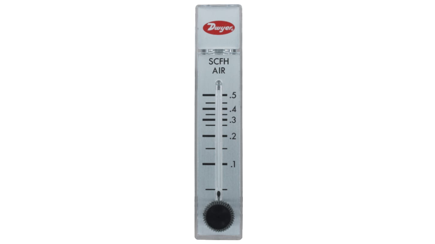 DWYER INSTRUMENTS RMA Series Variable Area Flow Meter for Air, 5 CC/min Min, 50 CC/min Max