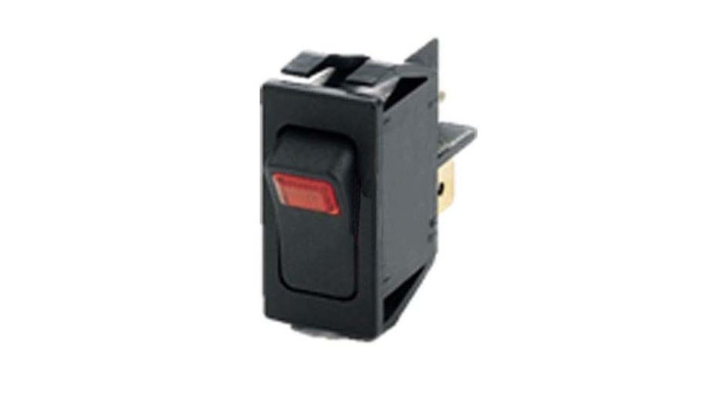 Marquardt Illuminated SPST, Momentary Rocker Switch Panel Mount