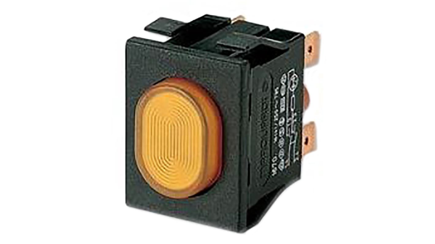 Marquardt Illuminated Push Button Switch, Momentary, Panel Mount, DPDT, Orange LED, 250V ac, IP54