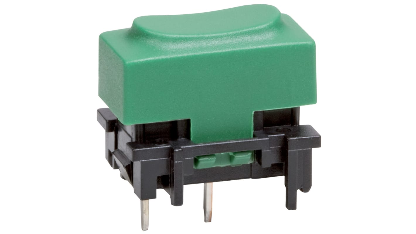 Green Key Cap Tactile Switch, SPST 100 mA Through Hole