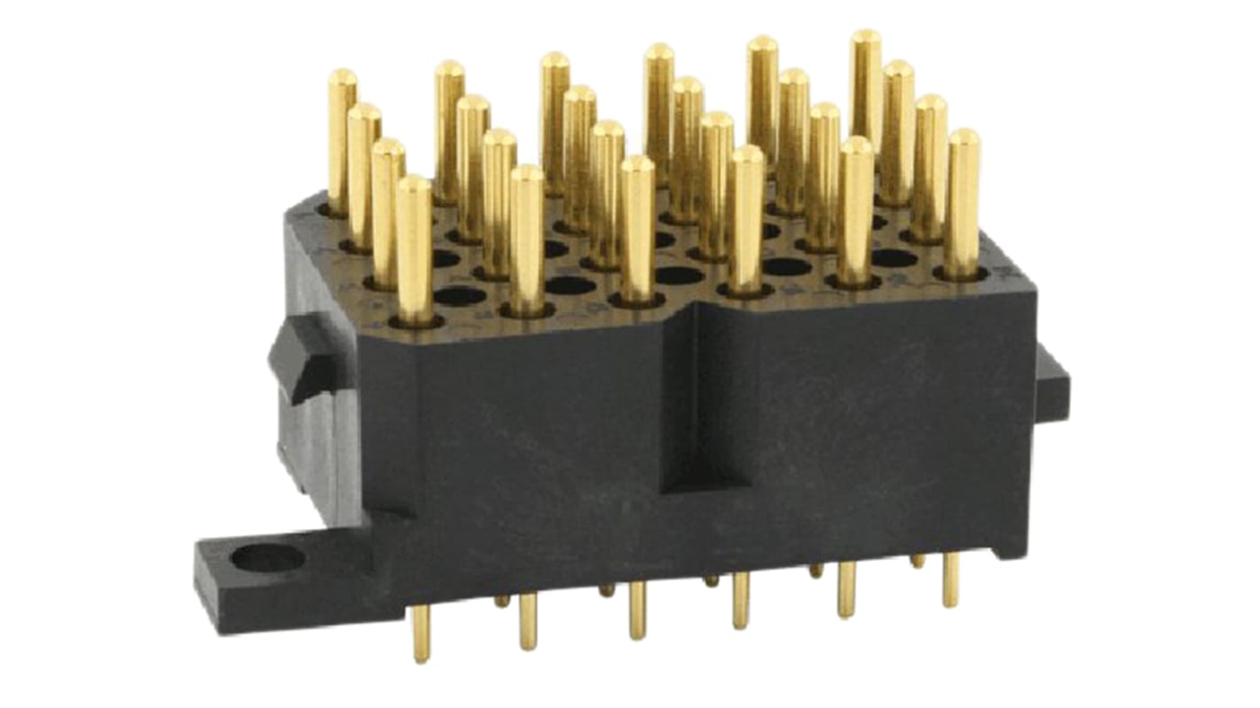 Souriau SMS Series Straight Through Hole PCB Header, 24 Contact(s), 5.08mm Pitch, 6 Row(s), Shrouded
