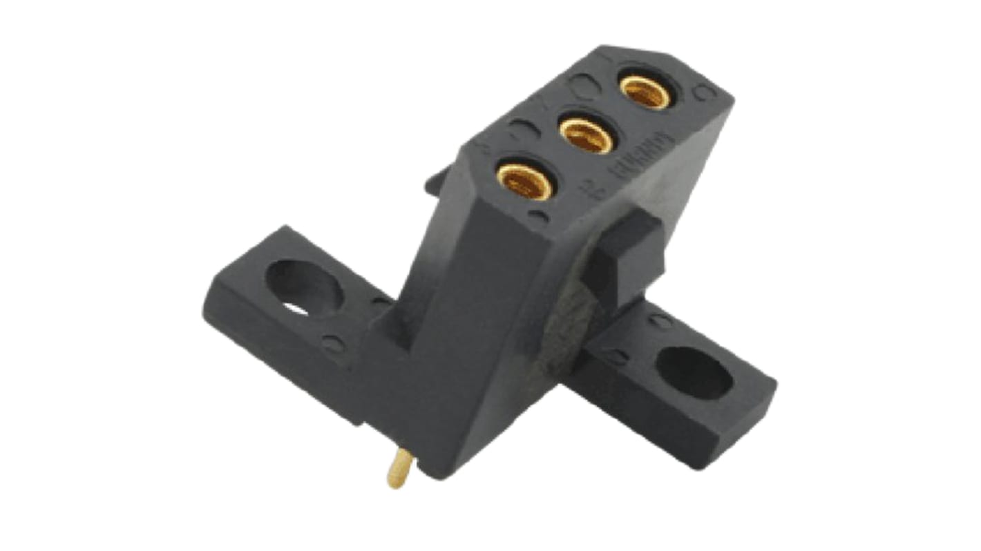 Conector hembra para PCB Souriau Sunbank by Eaton serie SMS, de 3 vías en 1 fila, paso 5.08mm, 250 V, 7.5A, Montaje en