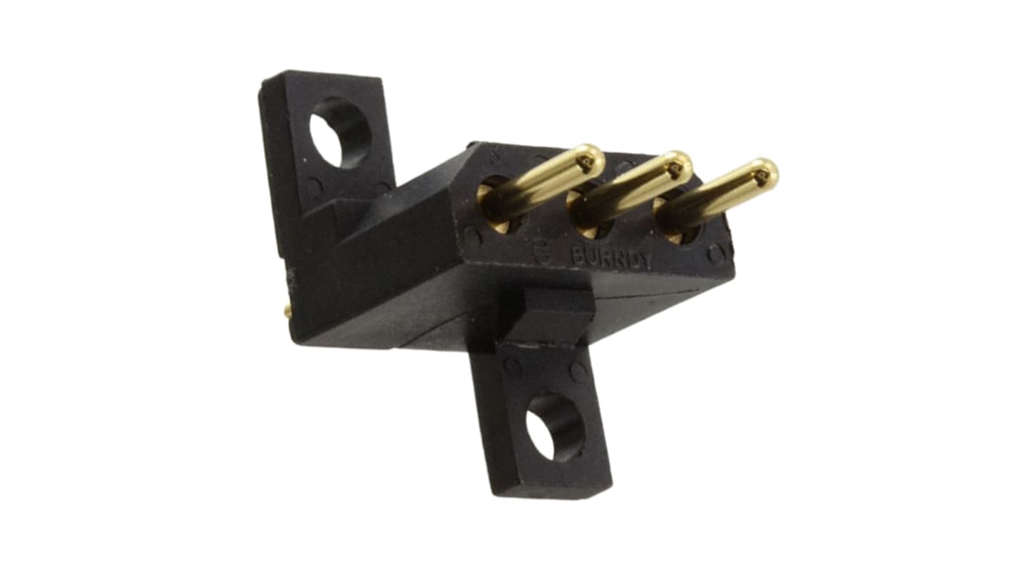 Conector macho para PCB Souriau serie SMS de 3 vías, 1 fila, paso 5.08mm, para soldar, Montaje en orificio pasante