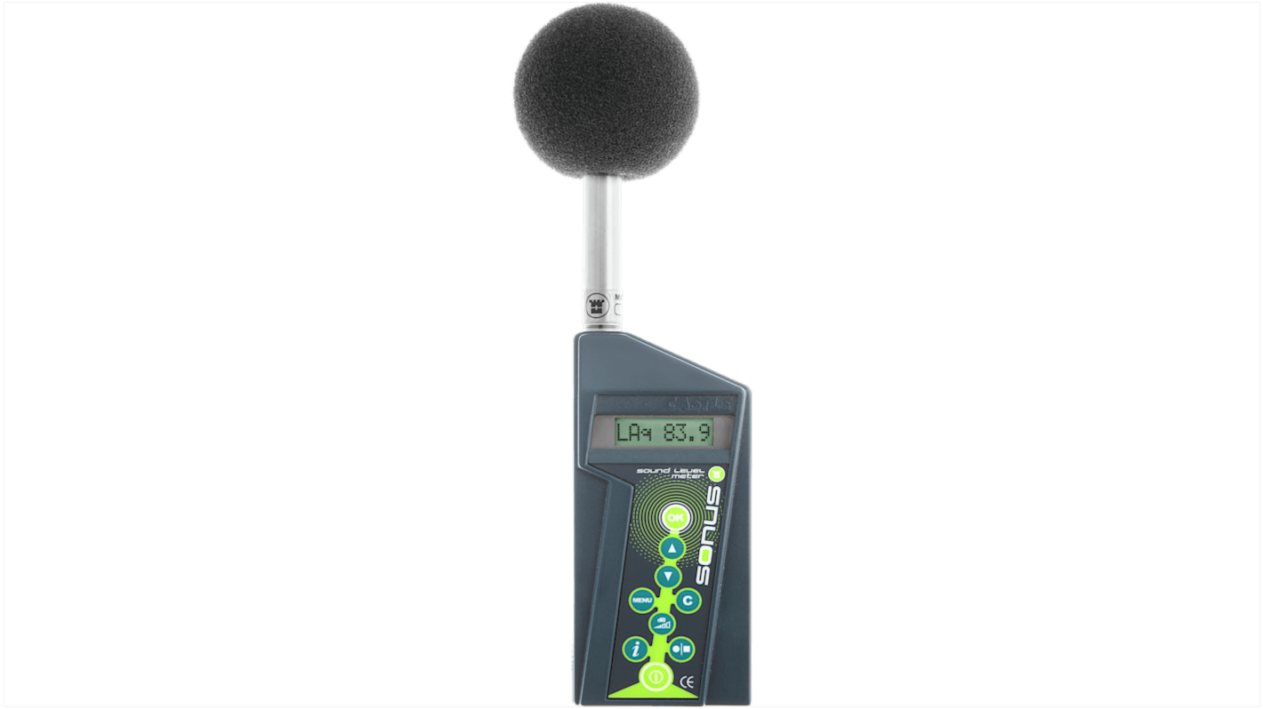 Castle Sonus GA216L Class 2  Datalogging Sound Level Meter, 29dB to 140dB, 20kHz max with RS Calibration