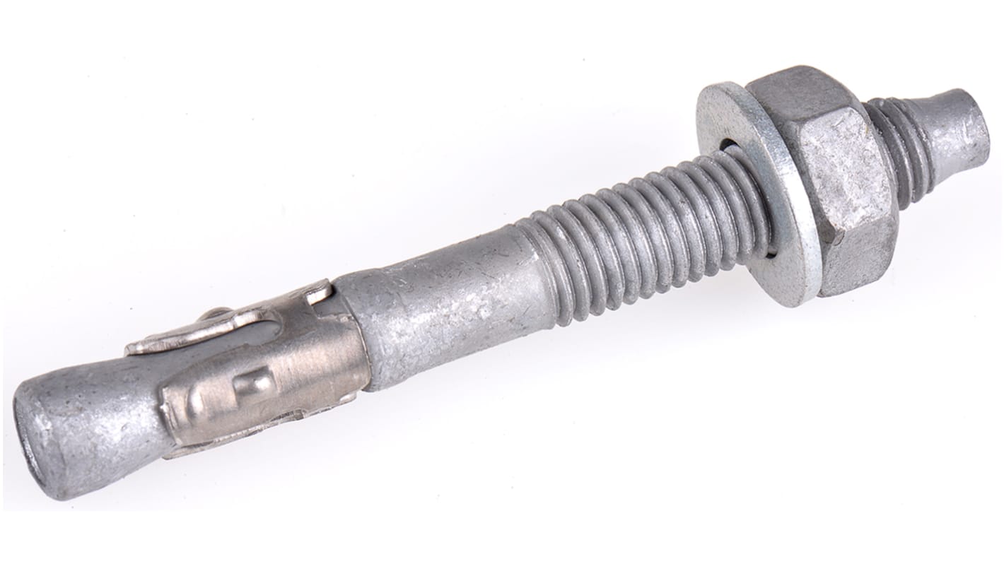 RS PRO Carbon Steel Anchor Bolt M16 x 125mm, 16mm Fixing Hole RS