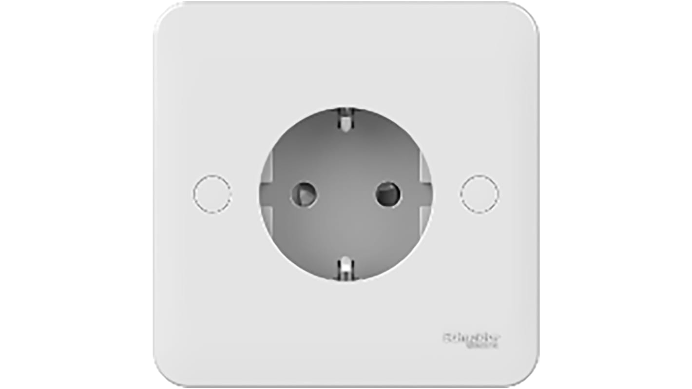 Schneider Electric White 1 Gang Plug Socket, 16A, Indoor Use