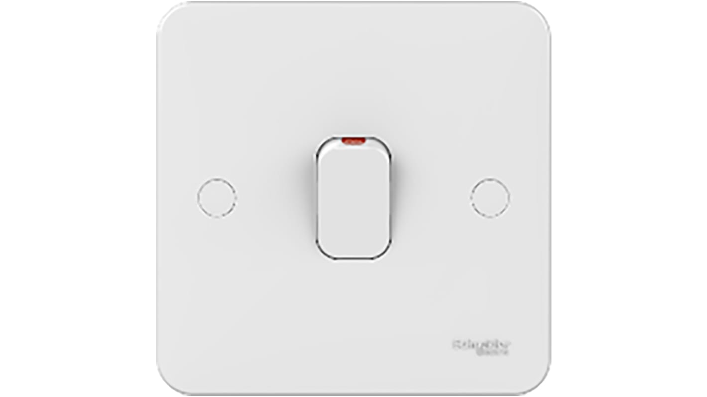 Schneider Electric Hvid 32A 87mm 7mm Mat BS standard 87mm IP20 87mm GGBL2010 Ureaformaldehyd Panel 1 2 Lyskontakt Lisse