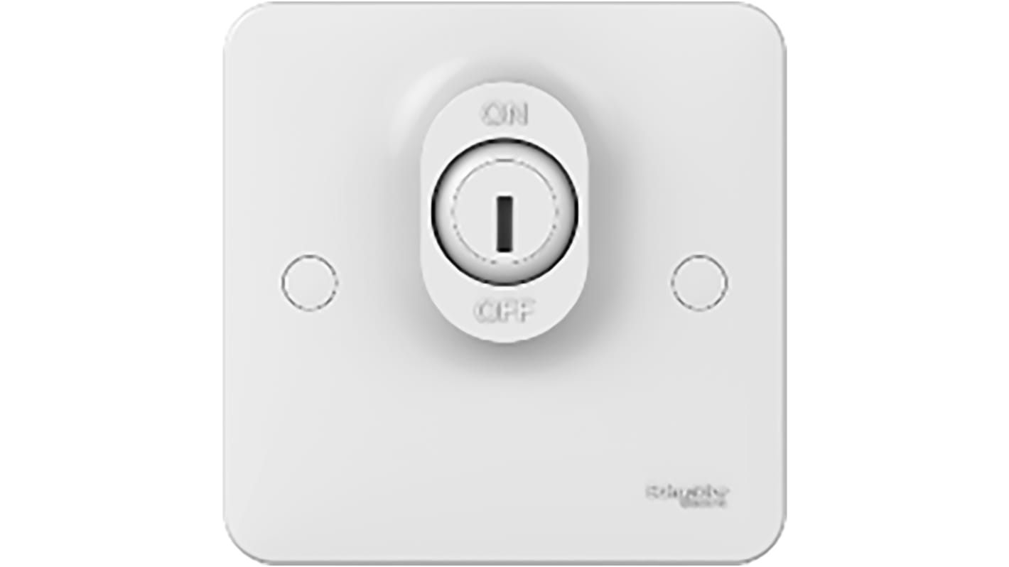 GGBL2010LS Schneider Electric White Key Operated Light Switch, 1 Gang