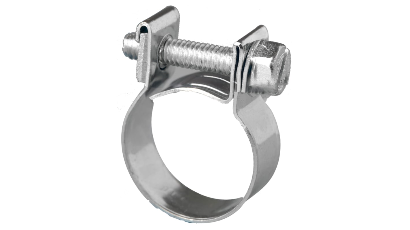 Jubilee Zinc-Plated Mild Steel Slotted Hex Mini Fuel Clip, Nut and Bolt Clip, 9.1mm Band Width, 7 → 9mm ID