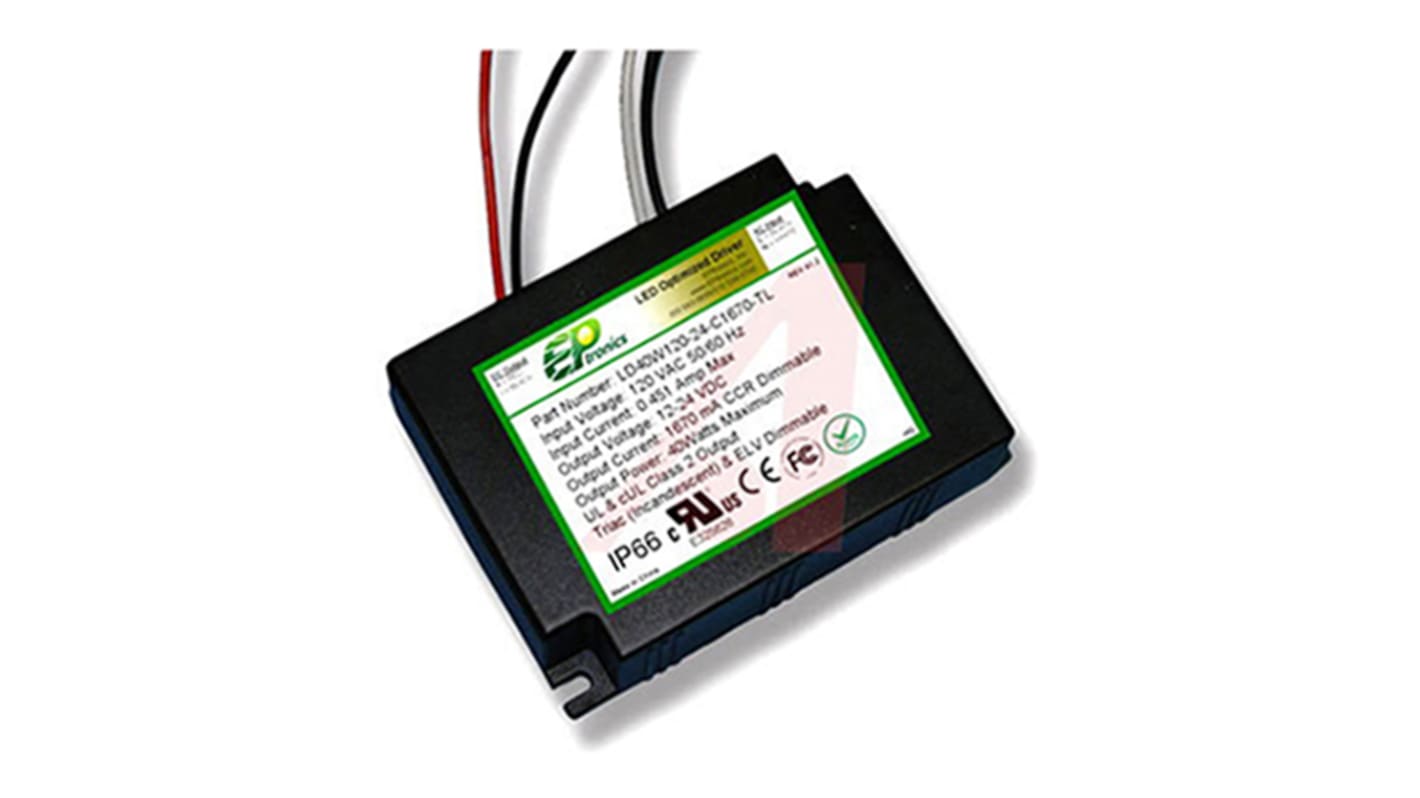 EPtronics INC. LED Driver, 48V Output, 40W Output, 830mA Output, Constant Current Dimmable