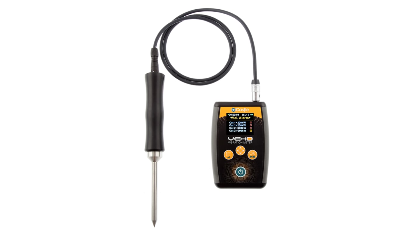 01GA2006S Castle GA2006S Vibration Meter Acceleration, Displacement, Velocity, 1 Axis RS