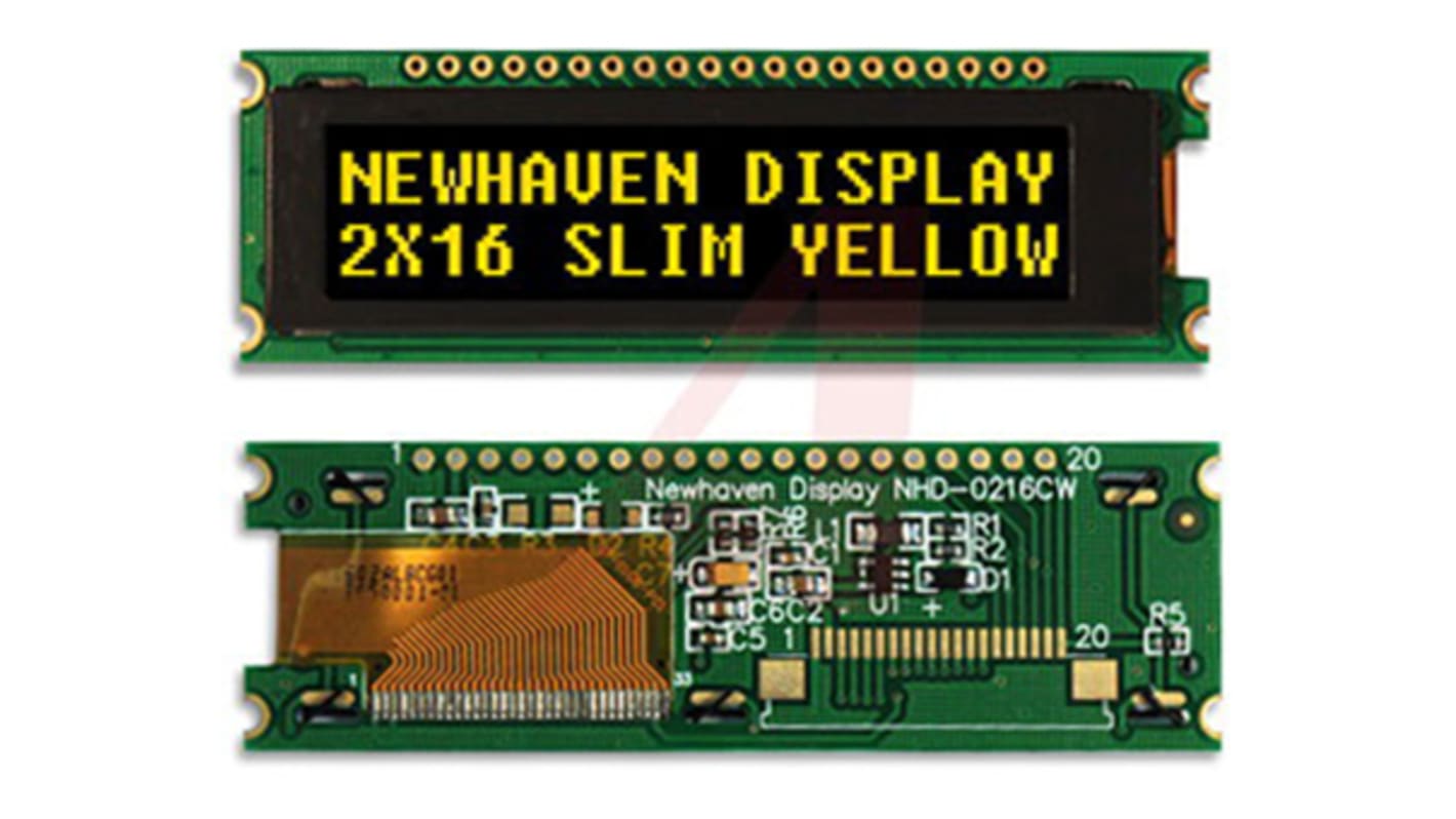 Newhaven Farb-LCD 4/8-Bit parallel, I2C, SPI, 14 x 58mm 2,4 → 5,5 V LED dc