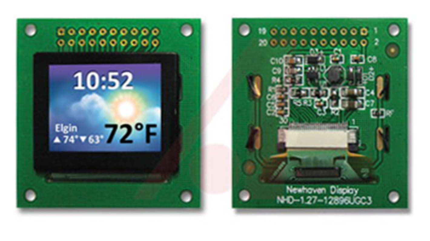 Display LCD color NEWHAVEN DISPLAY INTERNATIONAL de 1.27plg, 128 x 96pixels, alim. 2,4 → 3,5 V