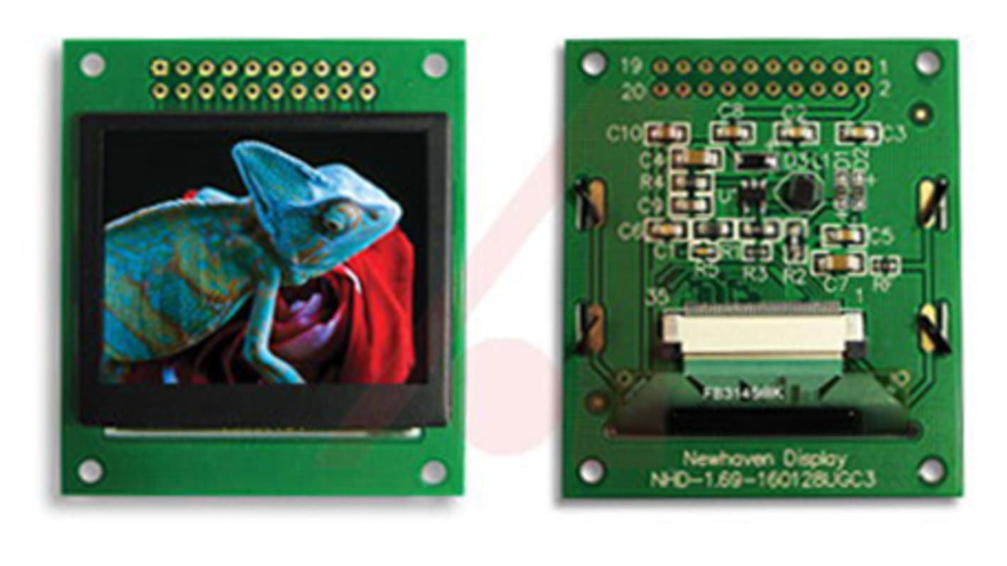 Display LCD color NEWHAVEN DISPLAY INTERNATIONAL de 1.69plg, 128 x 96pixels, alim. 2,4 → 3,5 V