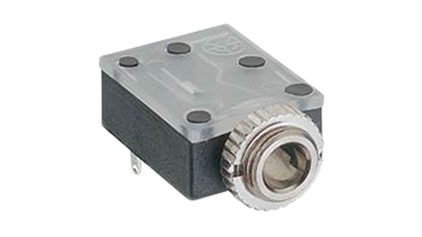 Conector jack estéreo de 3.5 mm a 90° Hembra Lumberg, Montaje en PCB