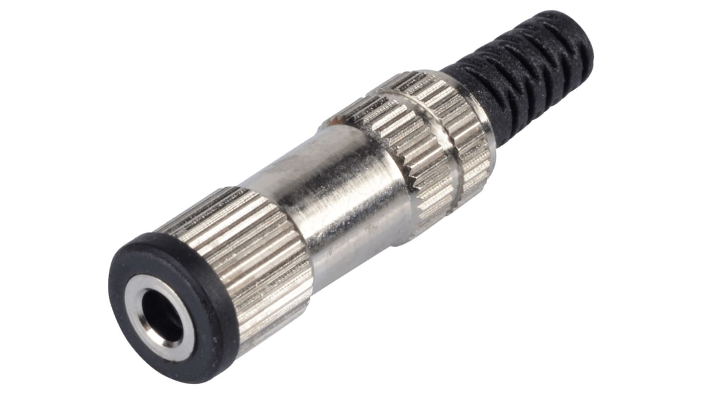 Conector jack mono de 3.5 mm Recto Hembra Lumberg, Montaje de Cable