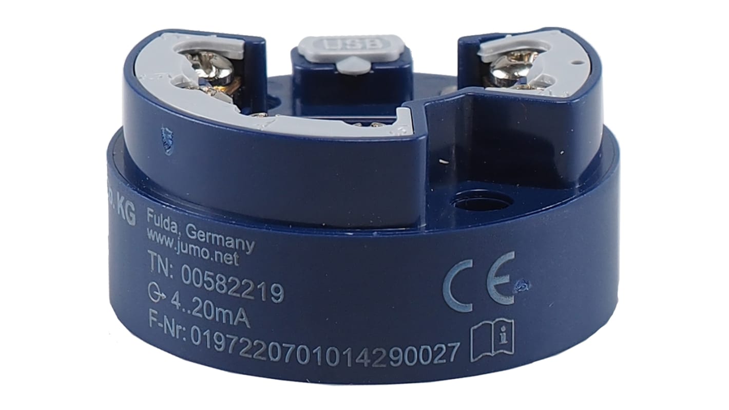 582219 Jumo dTrans T05 Temperature Transmitter PT100 Input, 11 → 35 V