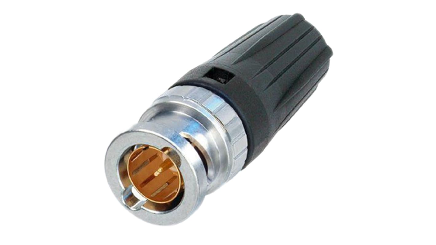 Conector coaxial Neutrik RSNBTC75BNN5, Macho, Recto, Impedancia 75Ω, Montaje de Cable, Terminación de Crimpado, Optalloy