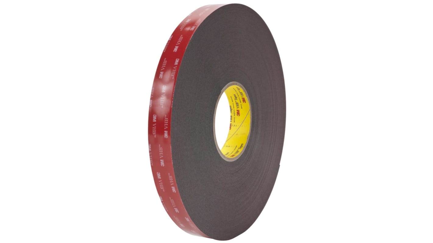 3M 5952F VHB™, Sort Skumtape 33m, 25mm bred x 1.1mm tyk , Dobbeltklæbende