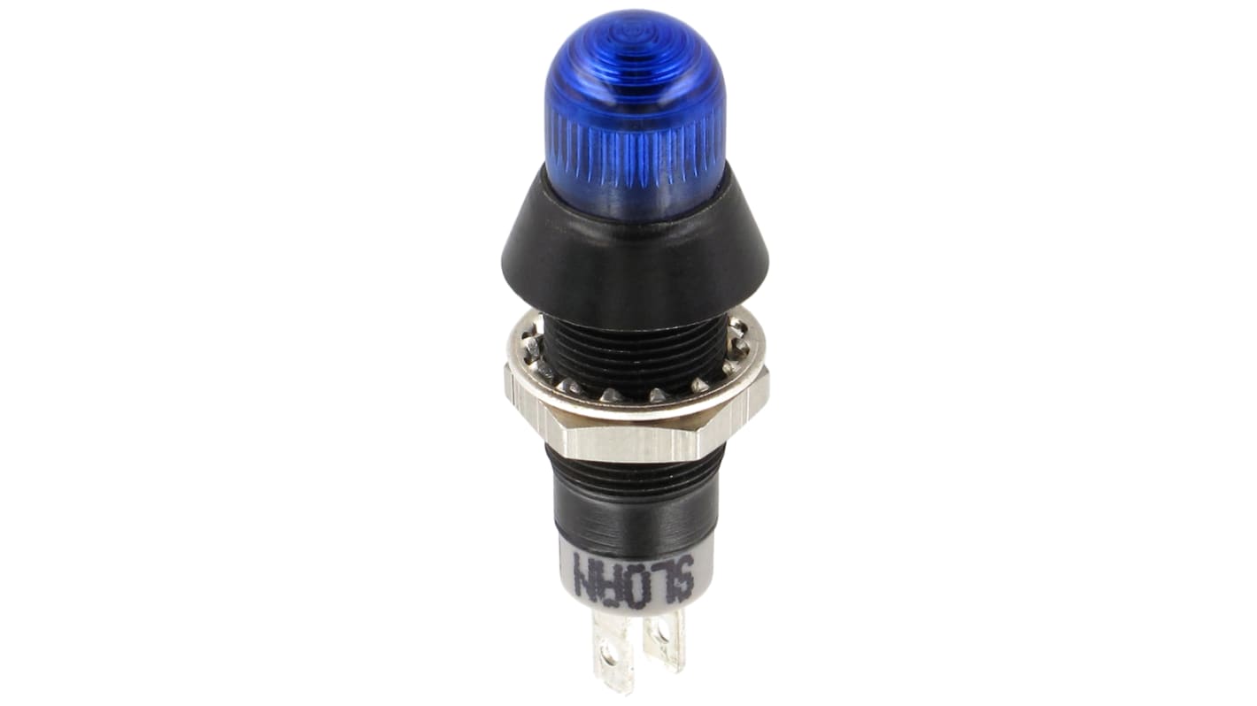 Sloan Blue Indicator, 5 → 28V dc, 8.2mm Mounting Hole Size, FASTON Termination, IP68