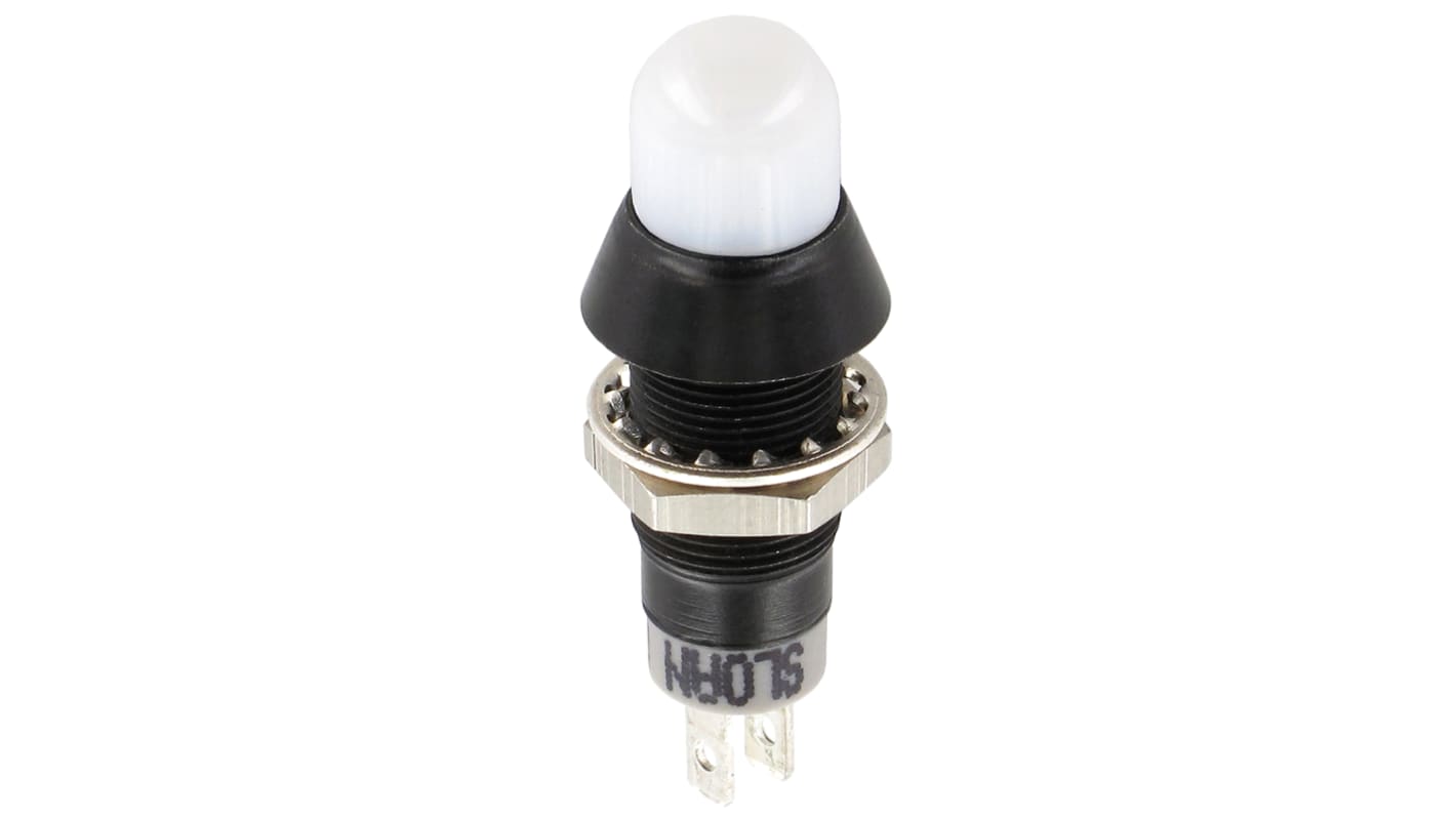 Sloan White Indicator, 5 → 28V dc, 8.2mm Mounting Hole Size, FASTON Termination, IP68