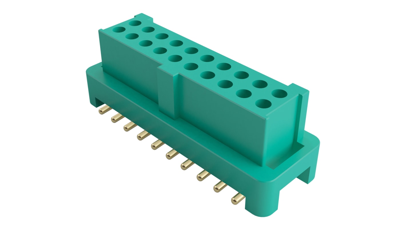 HARWIN Gecko Series Straight Surface Mount PCB Socket, 16-Contact, 2-Row, 1.25mm Pitch, Solder Termination