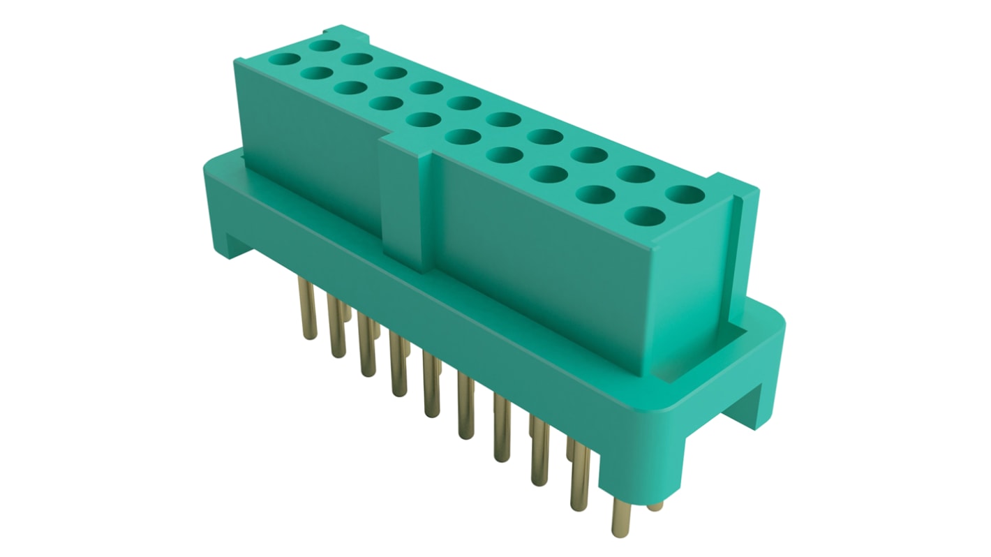 HARWIN Gecko Series Straight Through Hole Mount PCB Socket, 6-Contact, 2-Row, 1.25mm Pitch, Solder Termination