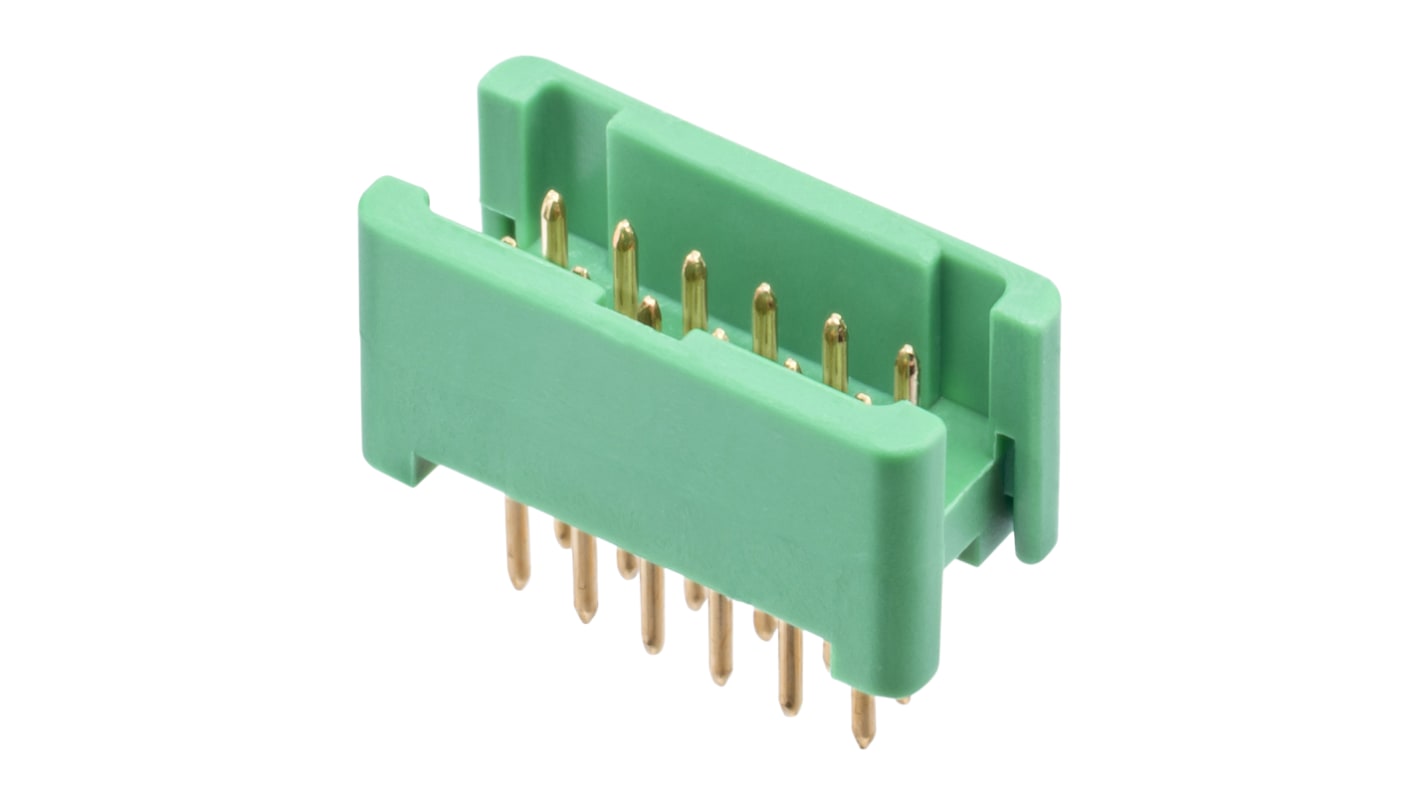 Conector macho para PCB HARWIN serie Gecko de 10 vías, 2 filas, paso 1.25mm, para soldar, Montaje en orificio pasante