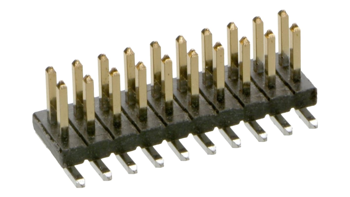 HARWIN Archer M50 Series Right Angle Surface Mount Pin Header, 20 Contact(s), 1.27mm Pitch, 2 Row(s), Unshrouded