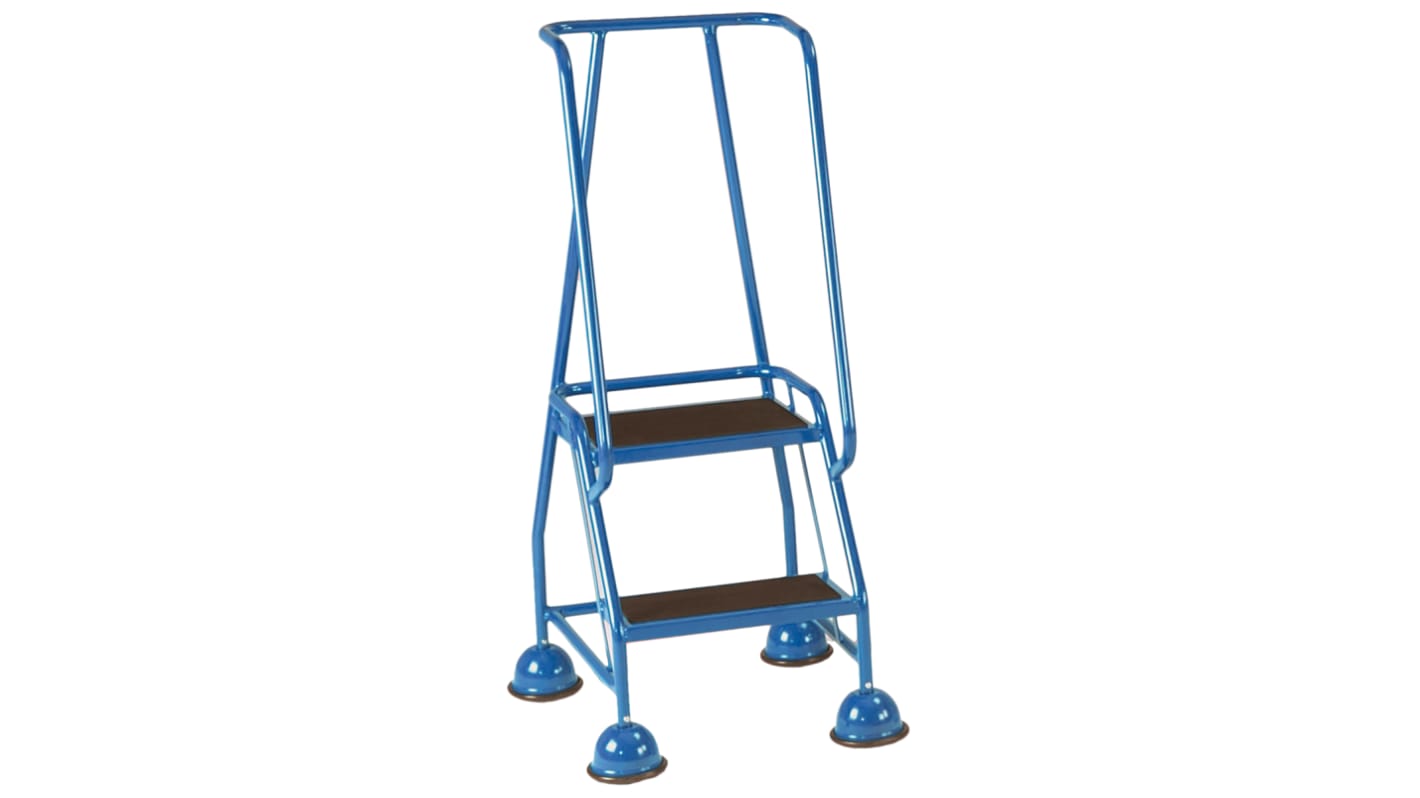 RS PRO 2 Tread Steel Steps 0.508m Platform Height, Blue