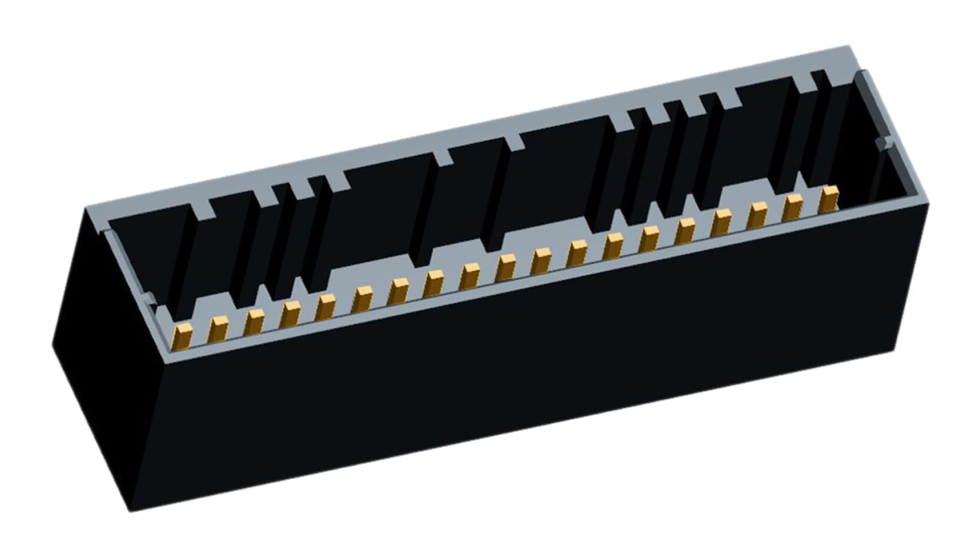 TE Connectivity Dynamic 1000 Series Straight Through Hole PCB Header, 40 Contact(s), 2.0mm Pitch, 2 Row(s), Shrouded