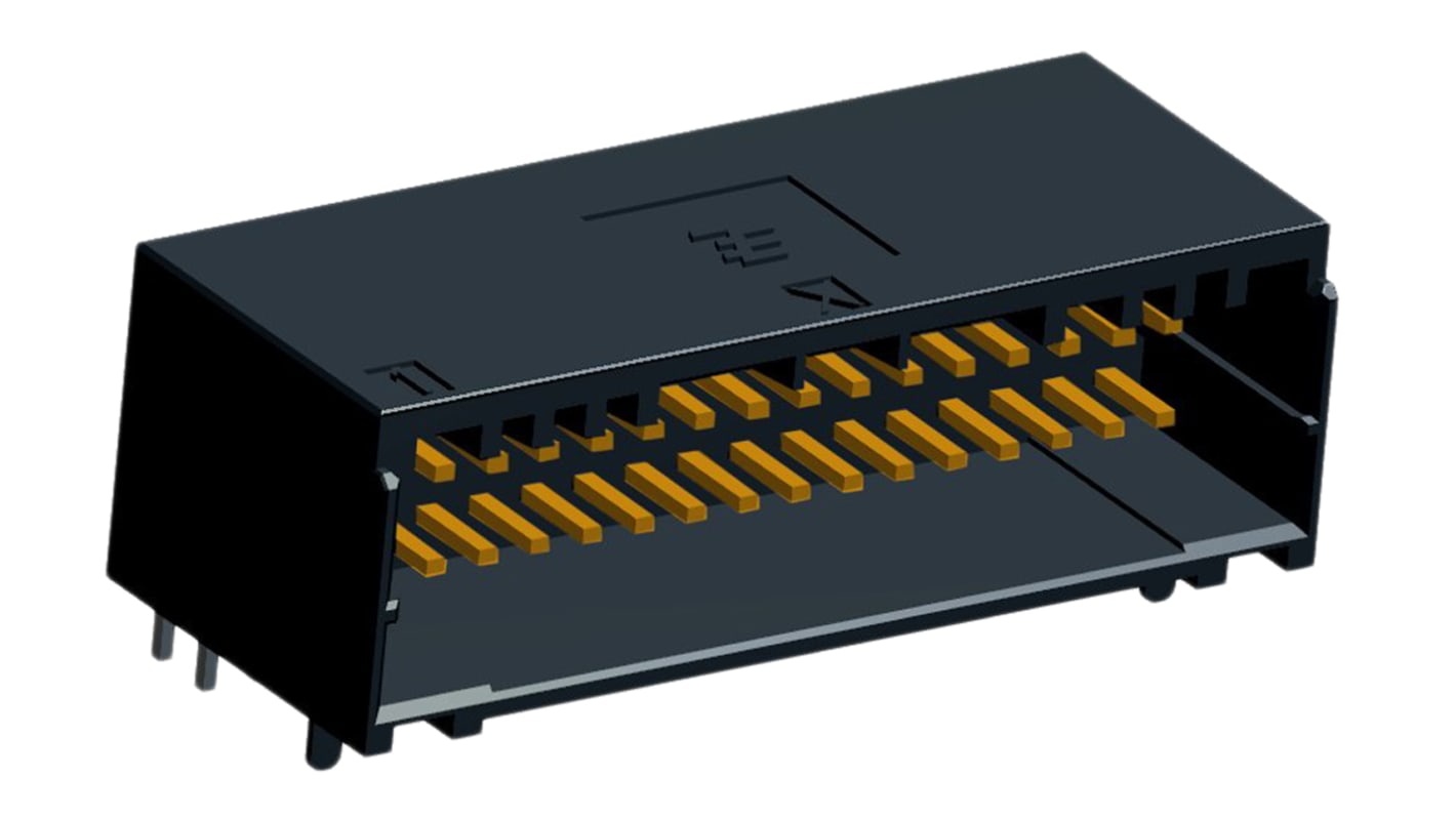 TE Connectivity Dynamic 1000 Series Right Angle Through Hole PCB Header, 34 Contact(s), 2.0mm Pitch, 2 Row(s), Shrouded