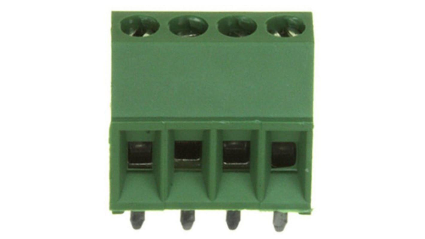 TE Connectivity Buchanan Series PCB Terminal Block, 4-Contact, 2.54mm Pitch, Through Hole Mount, 1-Row, Screw