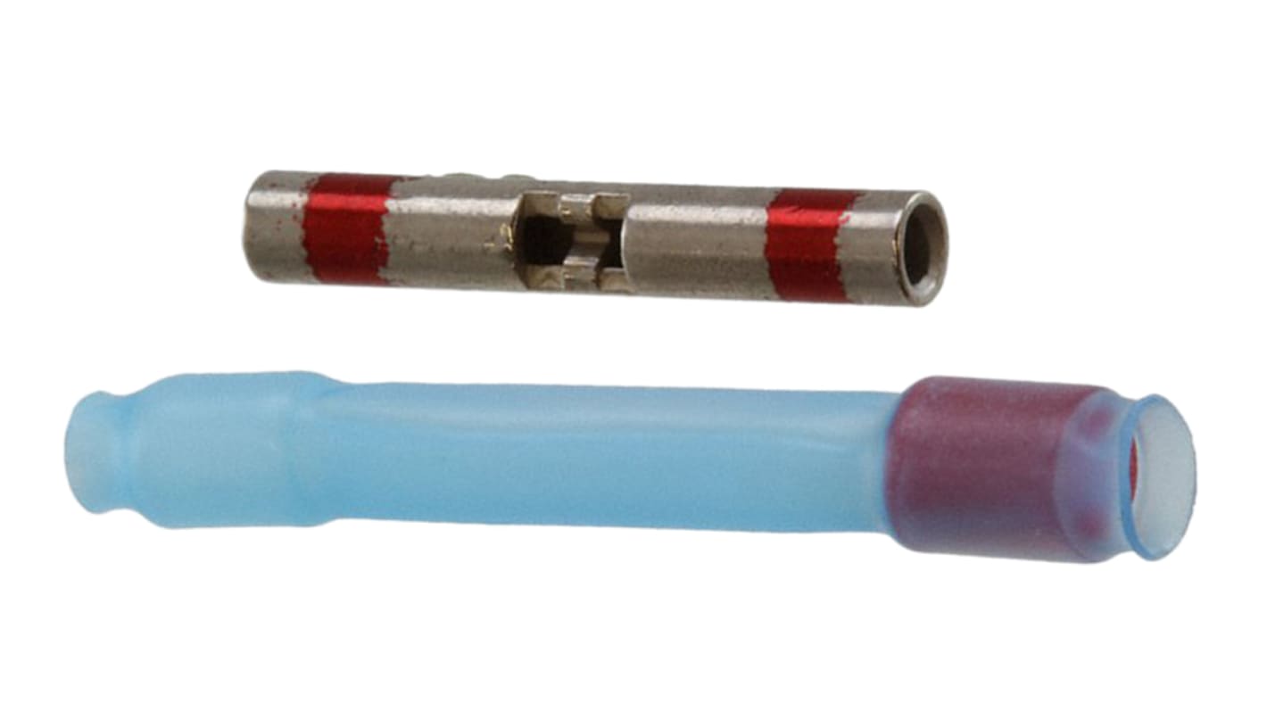 TE Connectivity Splice Connector, Red, Insulated, Nickel 26 → 20 AWG