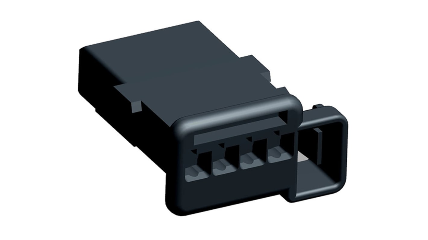 TE Connectivity MQS  Automotive, Kfz-Steckverbinder Gehäuse, Buchse, 4-polig, Schwarz / 1-reihig